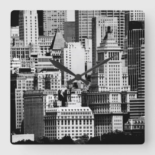 NYC Skyline IX Square Wall Clock