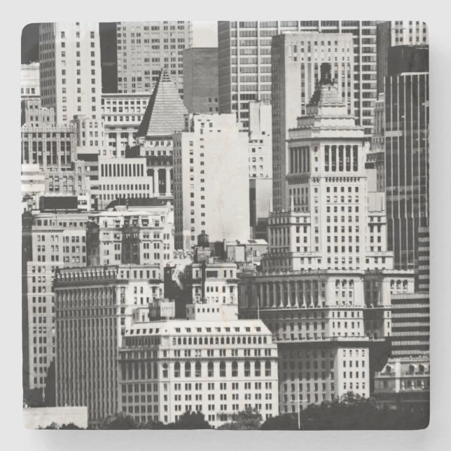 NYC Skyline IX Stone Coaster (Front)