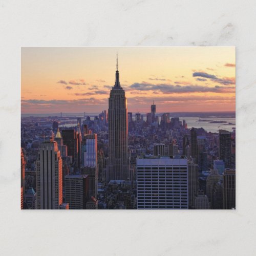 NYC Skyline just before sunset Postcard