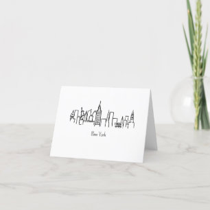 NYC Skyline New York Illustration Letterpress Thank You Card