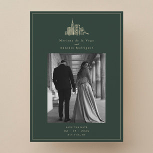 NYC Skyline Photo Wedding Save the Date Card