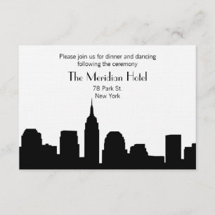 NYC Skyline Recption Card - Black