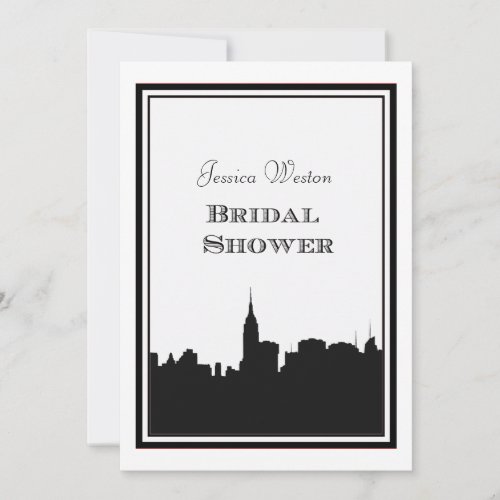NYC Skyline Silhouette #2 DIY Bridal Shower Custom Invites
