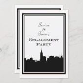 NYC Skyline Silhouette #2 DIY Engagement Invitation (Front/Back)