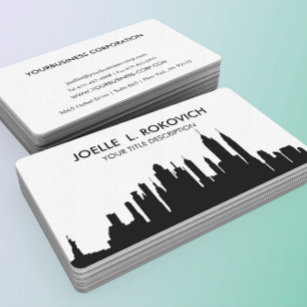 NYC Skyline Silhouette Black & White Generic Business Card