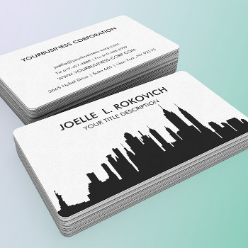 Nyc Skyline Silhouette Black & White Generic Business Card by riverme at Zazzle