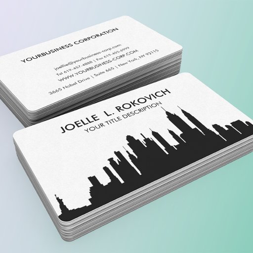 Customizable NYC Skyline Silhouette Black & White Generic Business Card