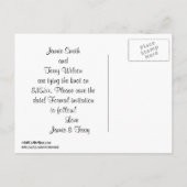 NYC Skyline Silhouette Blue Starry Save the Date Announcement Postcard (Back)