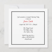 NYC Skyline Silhouette BW Red Sweet 16 SQ Invitation (Back)