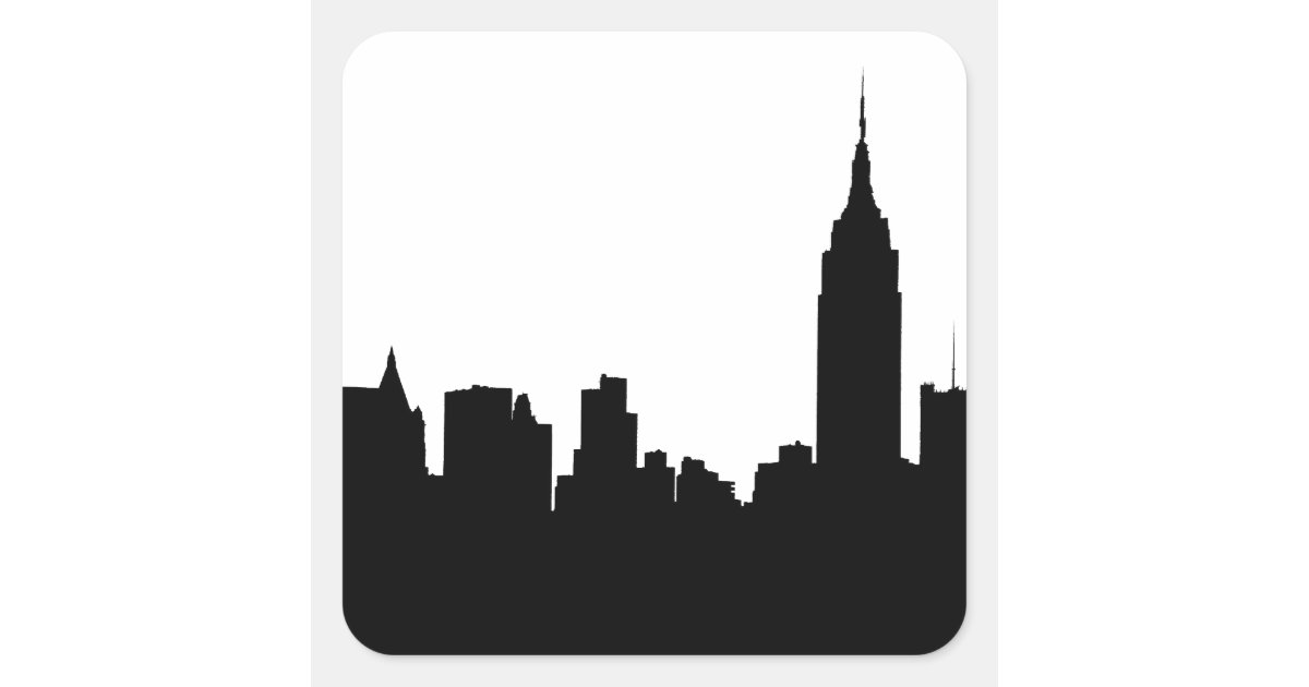 Nyc Skyline Silhouette Empire State Bldg 1 Square Sticker Zazzle Com Nyc Skyline Silhouette Empire State Bldg 1 Square Sticker Zazzle Com