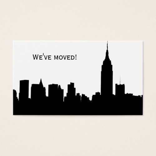 NYC Skyline Silhouette, ESB #1 - We've Moved Business Card Template