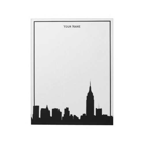 NYC Skyline Silhouette Framed Notepad