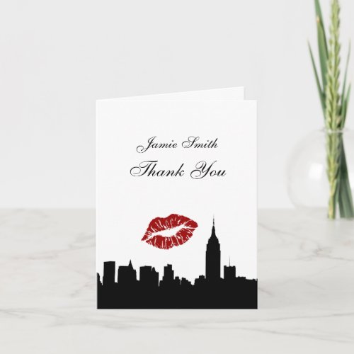NYC Skyline Silhouette Kiss ESB 1 BW Thank You