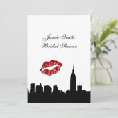 NYC Skyline Silhouette, Kiss ESB #1V Bridal Shower Invitation (Standing Front)