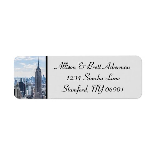 NYC Skyline Star Return Address Label II