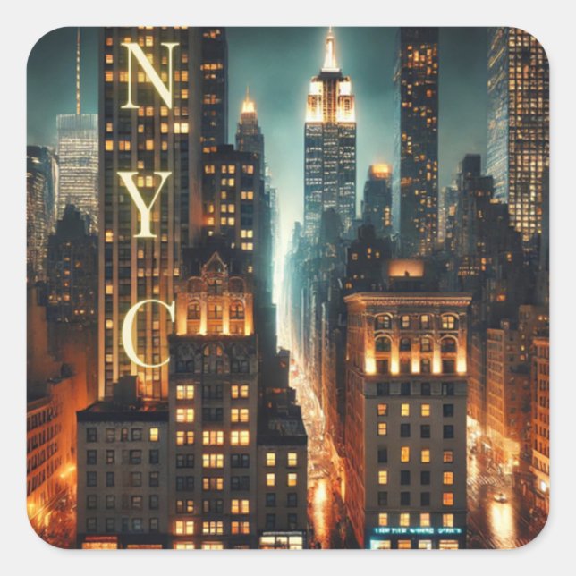 NYC Skyline Sticker – New York City Iconic Landmar (Front)