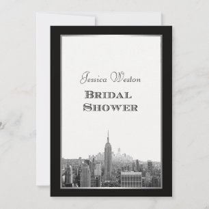 NYC Skyline Top of the Rock ESB Etch Bridal Shower Invitation