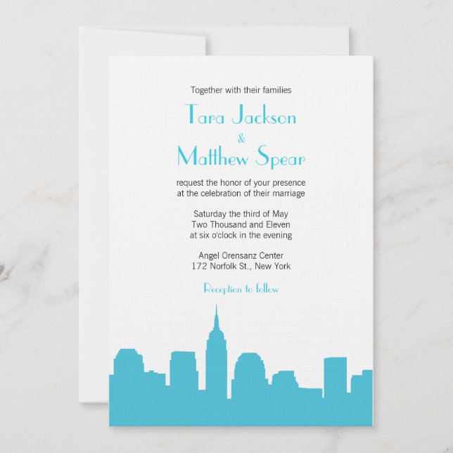 NYC Skyline Wedding Invitation (Front)