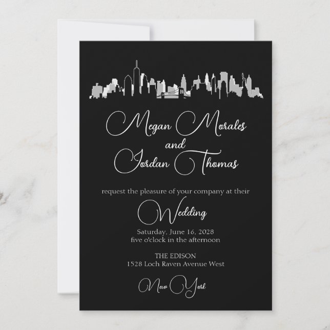 NYC Skyline Wedding Invitation (Front)