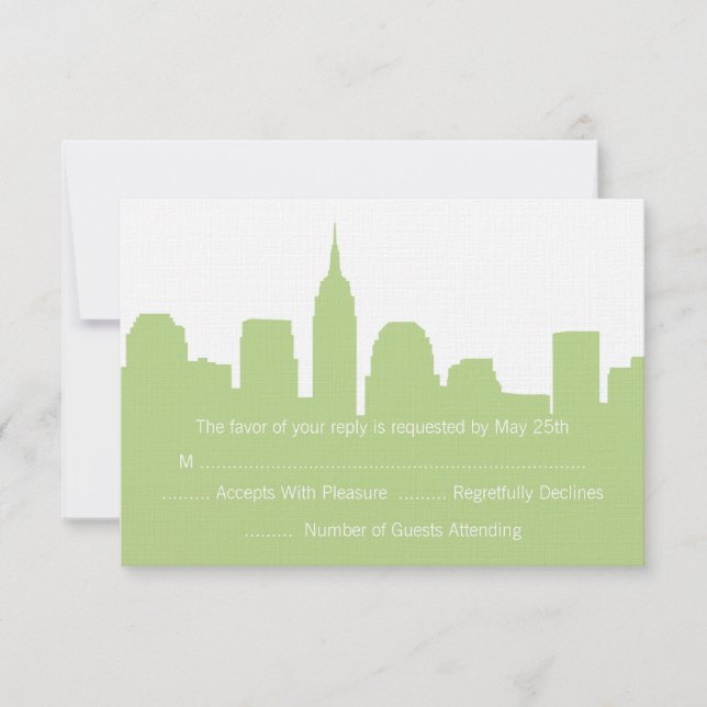 NYC Skyline Wedding RSVP Cards (Front)