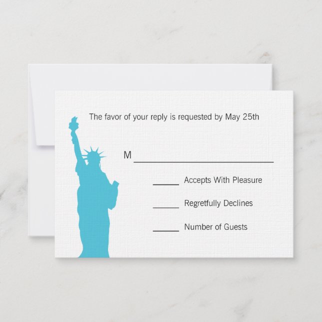 NYC Skyline Wedding RSVP Cards (Front)