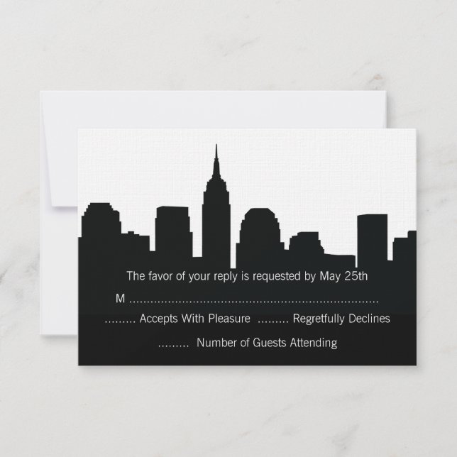 NYC Skyline Wedding RSVP Cards (Front)