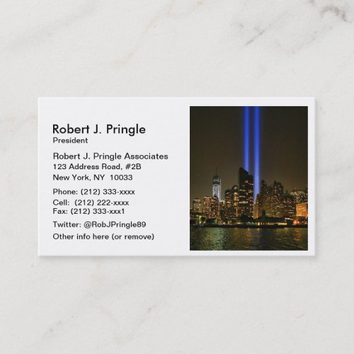 NYC Skyline WTC  911 Tribute In Light 2013 1 Business Card