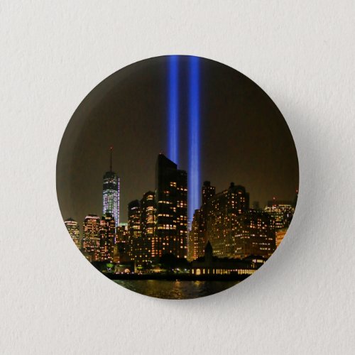 NYC Skyline WTC  911 Tribute In Light 2013 1 Button