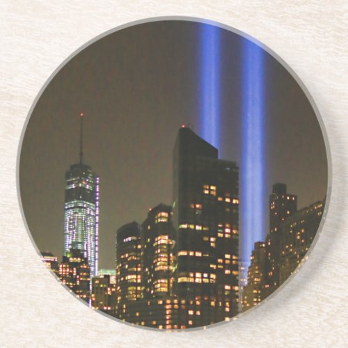 NYC Skyline WTC  911 Tribute In Light 2013 1 Coaster