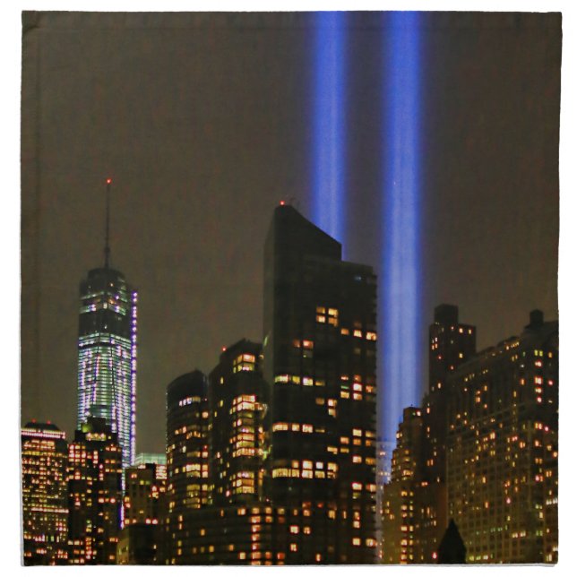 NYC Skyline: WTC  9/11 Tribute In Light 2013 #1 Napkin (Front)