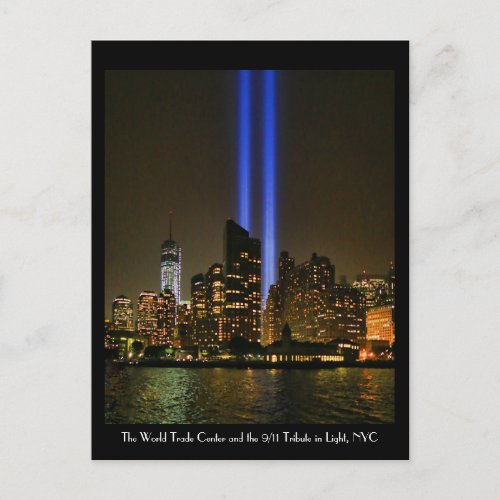 NYC Skyline WTC  911 Tribute In Light 2013 1 Postcard
