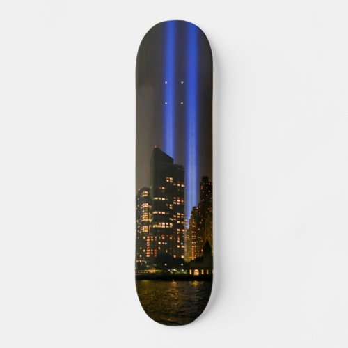 NYC Skyline WTC  911 Tribute In Light 2013 1 Skateboard Deck