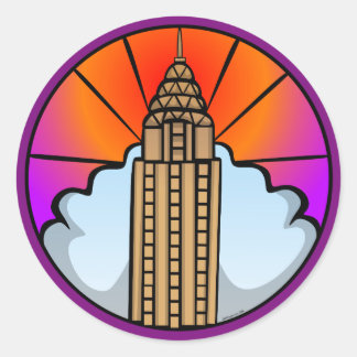 NYC Skyscraper Stained Glass Sticker