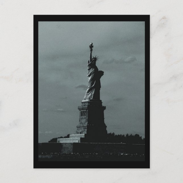 NYC Statue of Liberty B&W Postcard (Front)