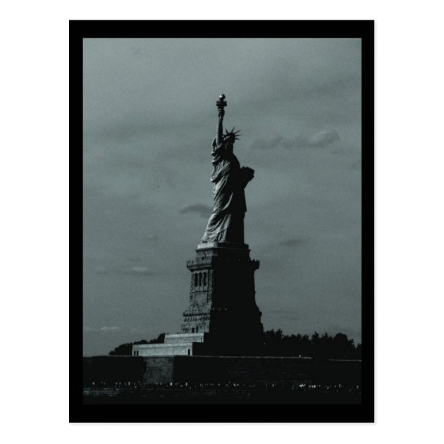 NYC Statue Of Liberty B&W Postcard | Zazzle.com