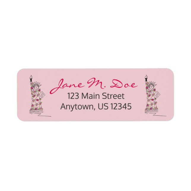 NYC Statue of Liberty Roses Valentine's Day Easter Label (Front)