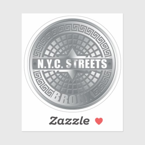 NYC Streets Bronx Manhole Cover Sticker