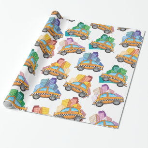 NYC Taxi Cab pattern Wrapping Paper