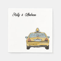NYC Taxi engagement Cocktail  Napkins