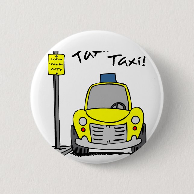NYC Taxi Pinback Button (Front)