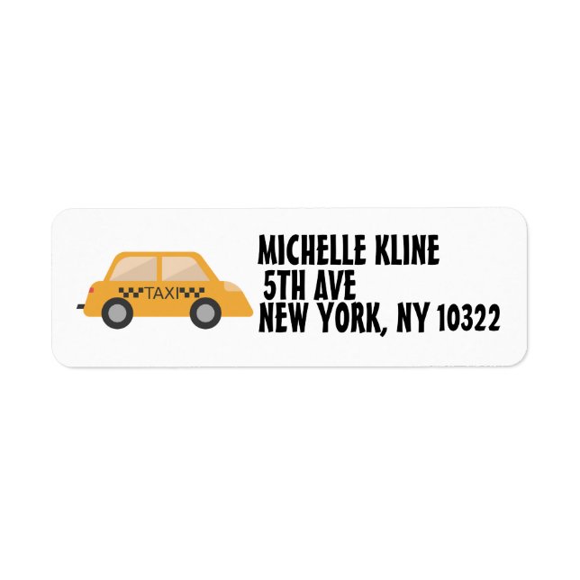 NYC TAXI RETURN ADDRESS LABELS (Front)