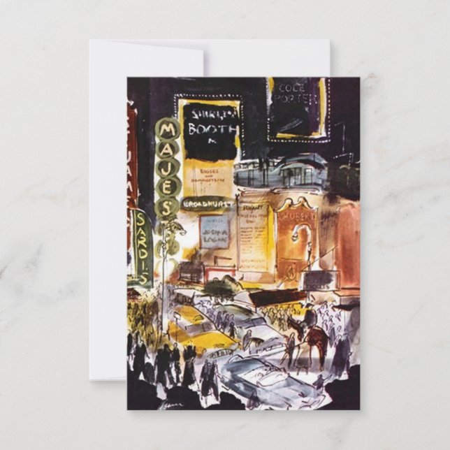 NYC Theatre District RSVP Card ~Fun to Customize (Front)