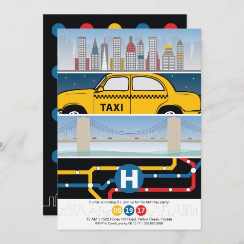 NYC Themed Birthday Invitation