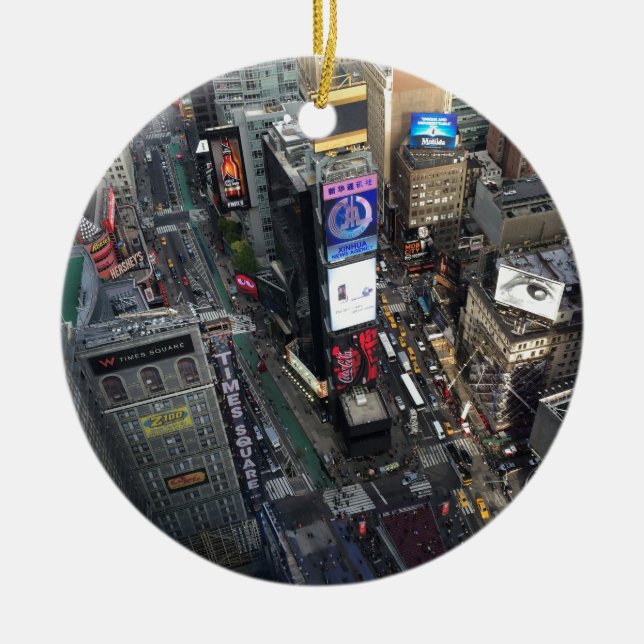 NYC Times Square Ceramic Ornament (Front)