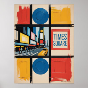 Nyc times square color blocks poster