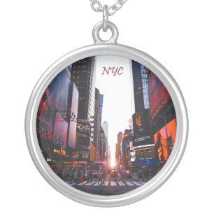NYC Times Square New York City Silver Plated Necklace