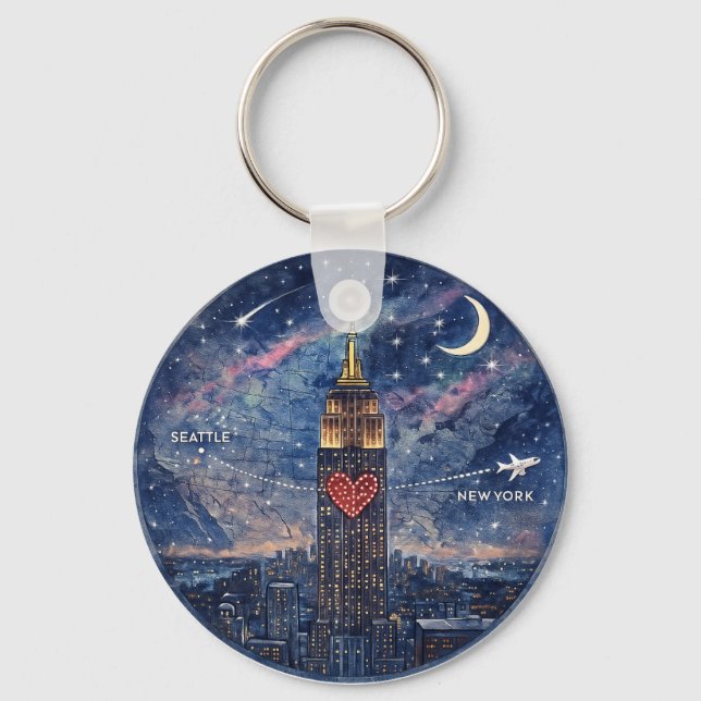 NYC to Seattle Keychain (Front)