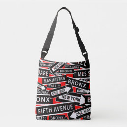 NYC Trendy Typographic Pattern Crossbody Bag