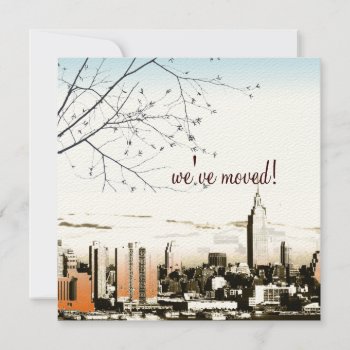 Nyc/twin Towers Skyline/moving Announcement by custom_stationery at Zazzle