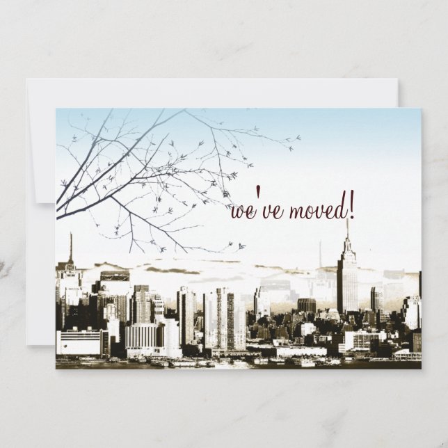 NYC/twin towers skyline/moving announcement (Front)